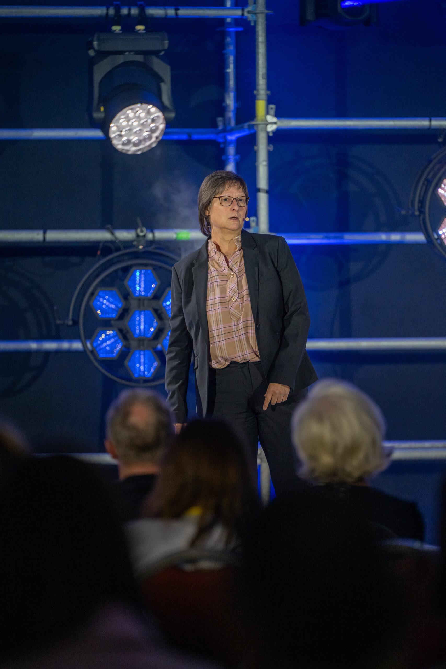 Petra Borchardt spricht auf der Bühne